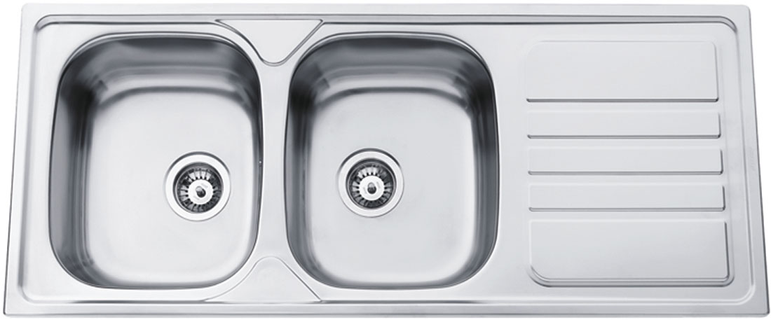Sinks OKIO 1200 DUO V matný 0,7 mm, Povrch:Leštěný